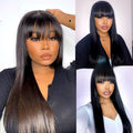 Natural Color Full-mechanism Headgear Straight Fringe Wigs Without Lace