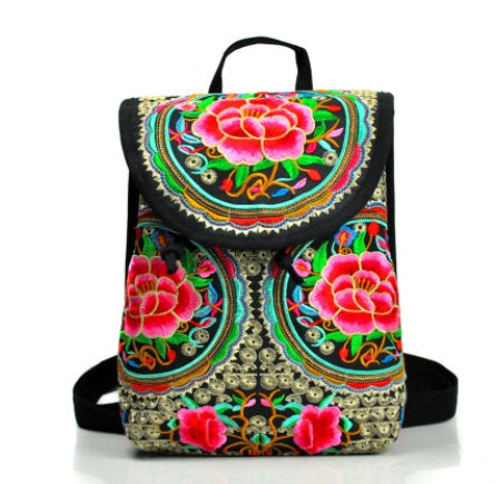 Embroidered bag for lady with embroidered shoulders