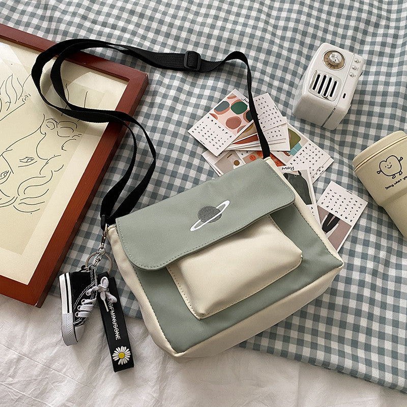 Canvas Handbag Mini Student Bag Simple Crossbody Bags Casual Lady Flap Shoulder Bag