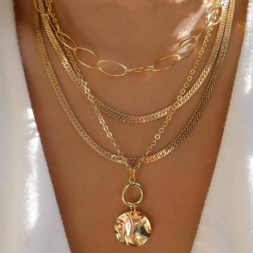 Vintage Gold Multi-style Necklaces For Women