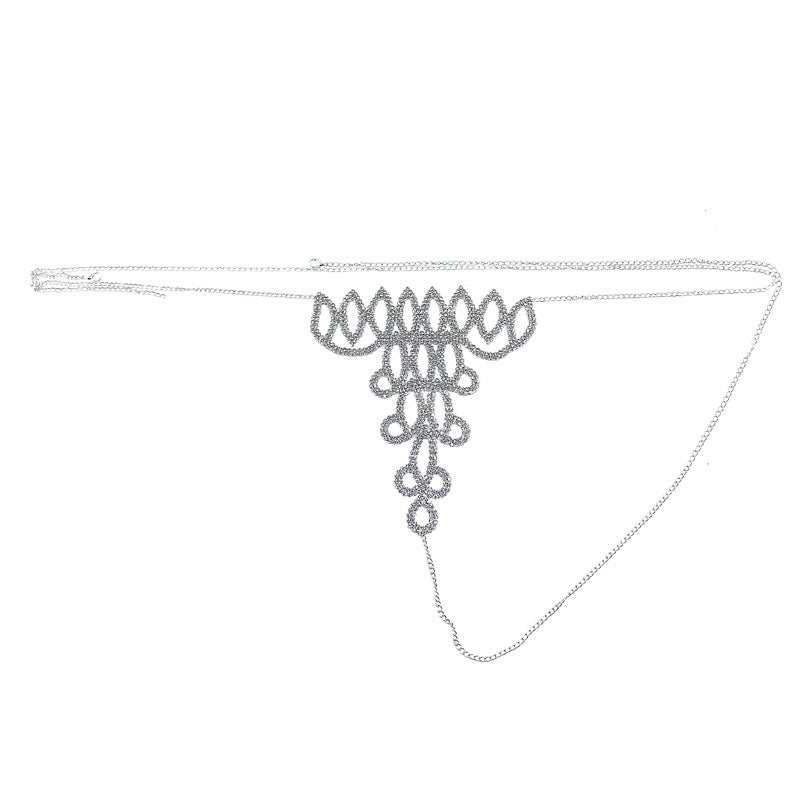 Rhinestone Body Chain Creative Bra Panty Body Chain Set