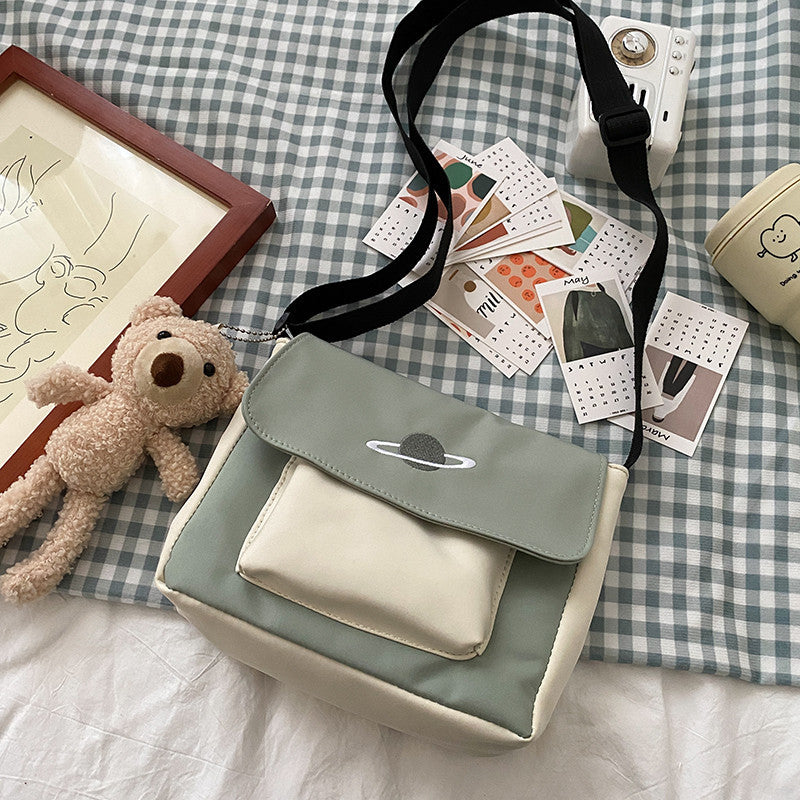 Canvas Handbag Mini Student Bag Simple Crossbody Bags Casual Lady Flap Shoulder Bag