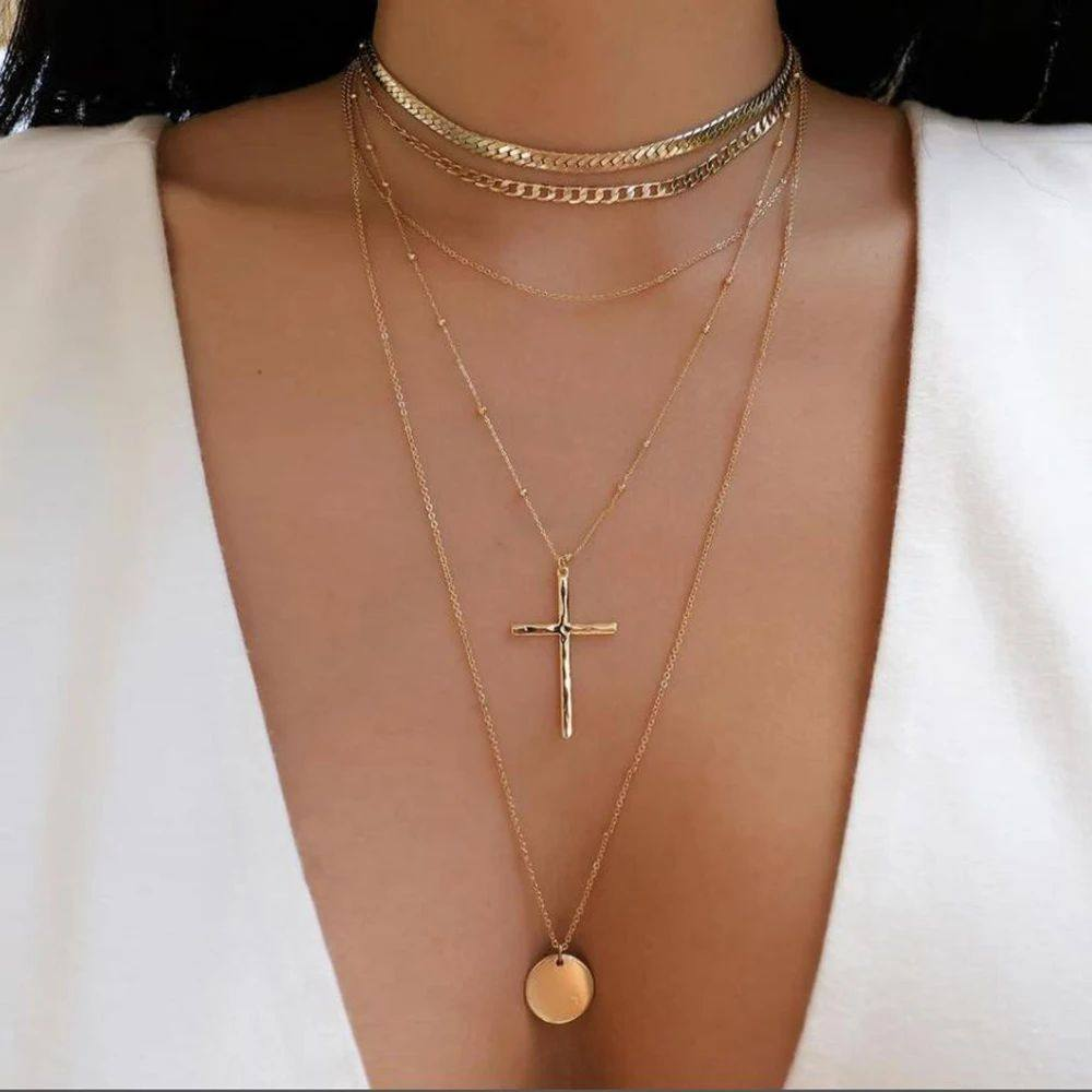 Vintage Gold Multi-style Necklaces For Women