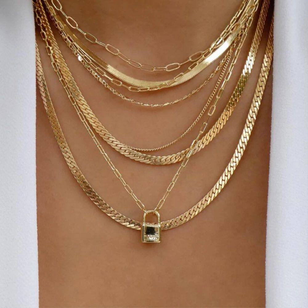 Vintage Gold Multi-style Necklaces For Women