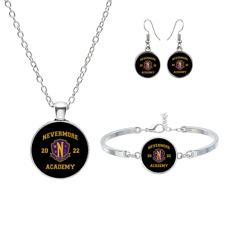 New Wednesday Glass Jewelry Sets For Women Girls Handmade Trendy Necklaces Bracelets Earrings Party Gift