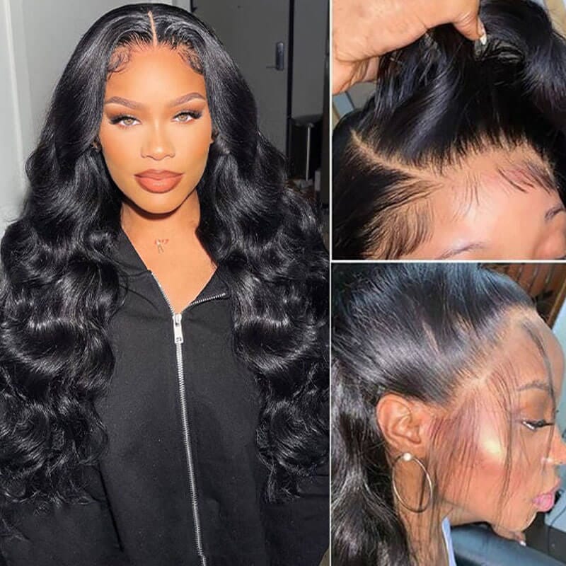 4x6 Lace Closure Wig Human Hair Natural Color Body Wave