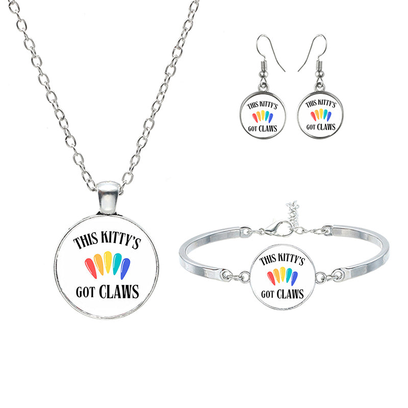 New Wednesday Glass Jewelry Sets For Women Girls Handmade Trendy Necklaces Bracelets Earrings Party Gift