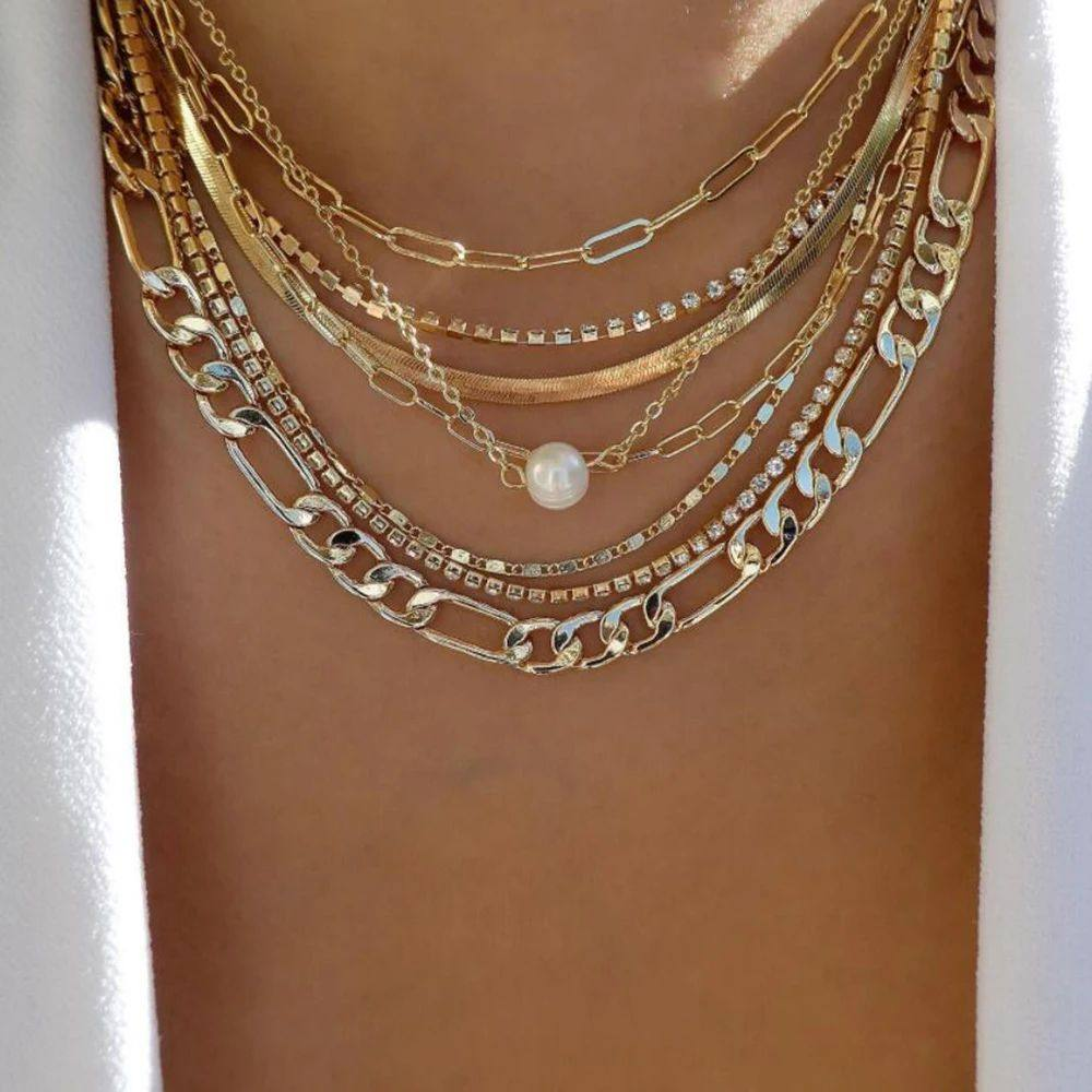 Vintage Gold Multi-style Necklaces For Women
